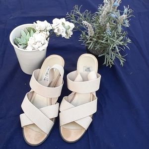 Strappy Heeled Light Tan Sandals